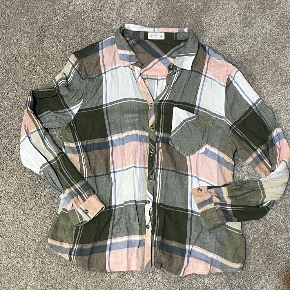 Maurices Multicolor Plaid Shirt